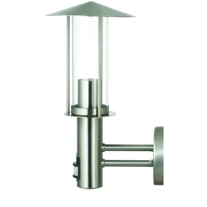 Wandleuchte mit Bewegungsmelder Edelstahl Klarglas Eingangsleuchte Gartenlampe Außenleuchte