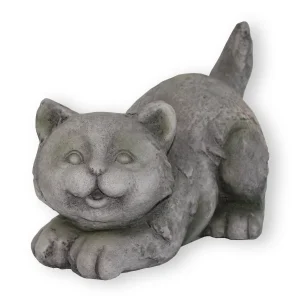Katzenfigur in Betonoptik Deko Katze Gartenfigur Katzenfigur für draußen