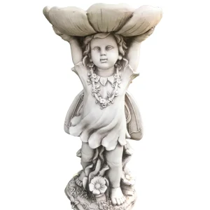 Gartenfigur ROSALIE Gartendeko Statue mit Vogeltränke Skulptur Garden Pleasure