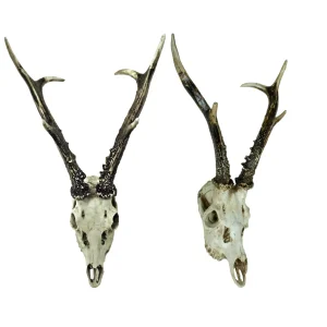 2er Set Geweih Reh Wandtrophäe Rehbock-Geweih Wandschmuck natur Deco Pleasure