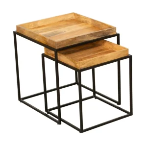 Beistelltisch-Set BANGALORE 2er-Set Satztische Sofatisch-Set Couchtische massiv Interia Home & Living