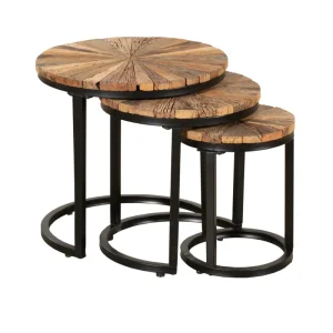 Beistelltisch-Set MANDYA 3er-Set Satztische Couchtisch-Set Industrial Interia Home & Living