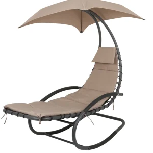 Schaukelliege KEROS Hängesessel Schwebeliege mit Sonnendach Relaxliege gepolstert Garden Pleasure