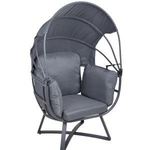 Relaxsessel DELOS Loungesessel Gartensessel Hängesessel mit Sonnendach anthrazit Garden Pleasure