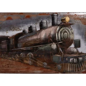 3D Metallbild Dampflok Wandbild Zug Metall-Deko Eisenbahn-Bild Vintage Interia Home & Living