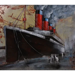 3D Metallbild Schiff Wandbild maritim Metall-Wanddeko Segelschiff-Bild bunt Interia Home & Living