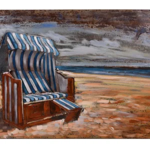 3D Metallbild Strandkorb Wanddeko maritim Metall-Wandbild 3D-Kunst Urlaub Interia Home & Living