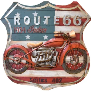 3D Metallbild Motorrad Wanddeko Biker Metallbild 3D-Kunstwerk rund Interia Home & Living