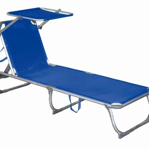 Sonnenliege KISO Sonnendach Gartenliege Dreibeinliege Garden Pleasure blau