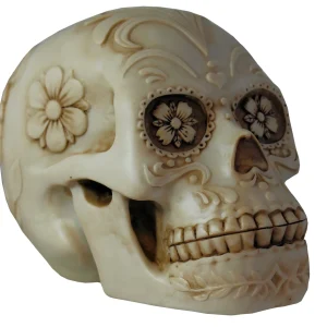 Dekofigur Totenkopf Schädel Blume Mystic Gothic Wohnung Dekoration