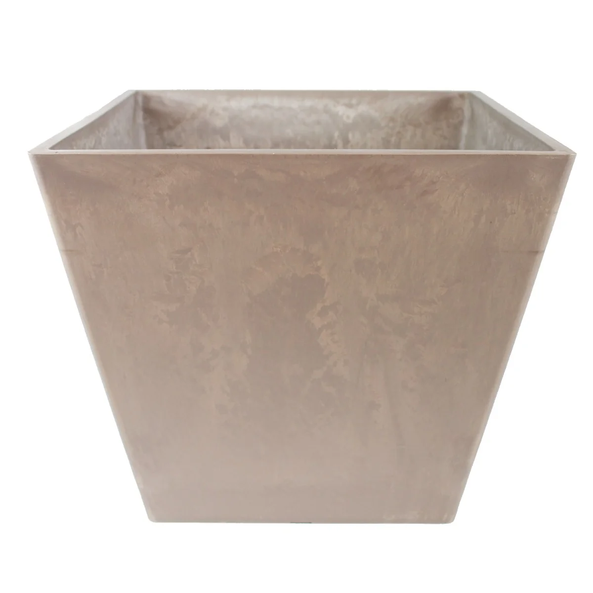 Blumentopf eckig 40 x 40 cm Ecostone Pflanzkübel Pflanztöpfe aus Recyclingmaterial Farbe Taupe