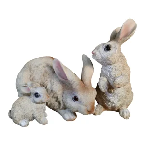 Hasenfigur Hasenfamilie – Deko Hase als Osterdeko Hase für Garten & Zuhause, Kind Mutter Vater