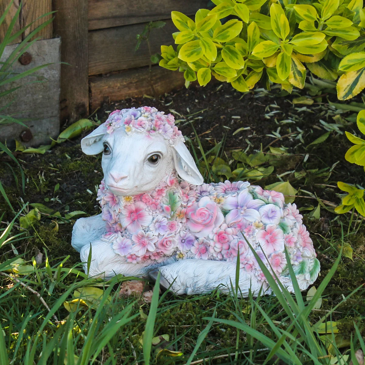 Lamm Figur liegend Blumenlamm Deko Lämmchen liegend Deko Lamm – Bild 6
