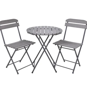 Balkonset LUGO 3-teilig Sitzgruppe Balkonmöbel Tisch Stühle Stahl Nonwood Garden Pleasure