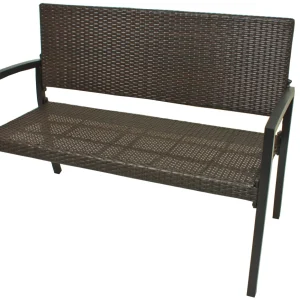 Parkbank SANREMO Gartenbank Sitzbank 2-Sitzer Aluminium Polyrattan coffee Garden Pleasure