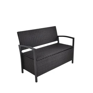 Parkbank FERRARA Gartenbank Sitzbank mit Stauraum Truhenbank Polyrattan Garden Pleasure