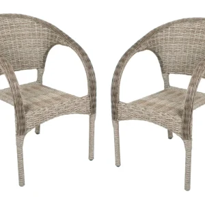 2er Set Stapelstuhl BASTIA Gartenstuhl Polyrattan Aluminium stapelbar Garden Pleasure