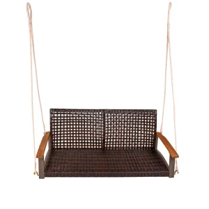 Hängebank CUNEO 2-Sitzer Hollywoodschaukel Hängesessel Polyrattan braun Garden Pleasure