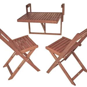 Balkon-Hängetisch-Set BERKELEY Balkonmöbel Klapptisch Eukalyptus Garden Pleasure