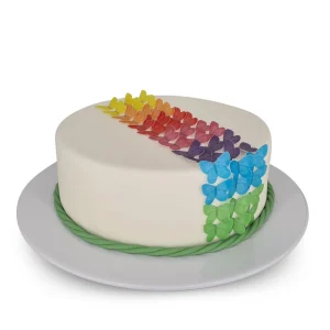 Regenbogen Schmetterlinge Tortenset