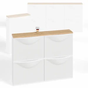 Holzplatte für 2 IKEA Trones Schuhschränke, Eiche - Deckplatte 102,6 x 15,9cm