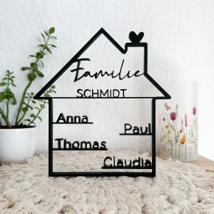 Familienhaus mit Namen (personalisiert)