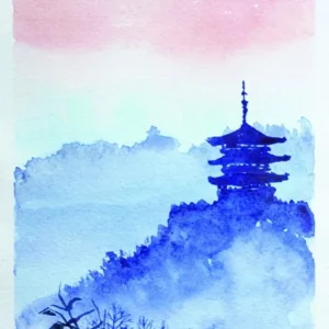 Temple Forest and Dawn Poster