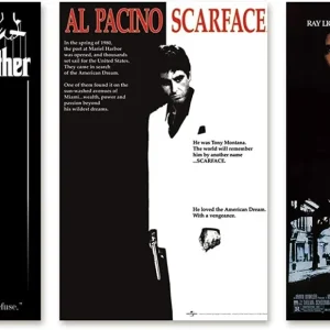 Gangster Movies Poster 3er-Set Der Pate, Scarface, GoodFellas