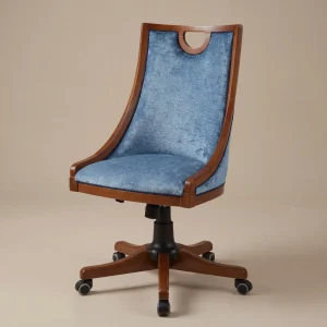 'Il Senatore' Executive Chair | Solid Beech Wood & Plush Velvet