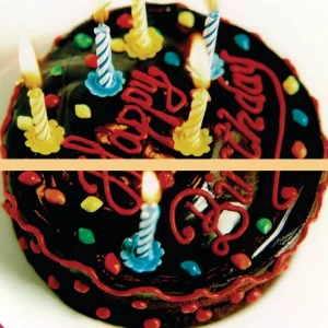 Postkarten-Puzzle Happy Birthday (Torte)