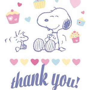Peanuts Postkarte Thank You! (Snoopy & Woodstock)