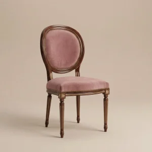 The 'Louis XVI' Dining Chair | Walnut Finish & Gold Patina