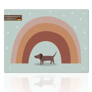 Kinder 2er Tischset Dackel mit Regenbogen | 30x40 cm