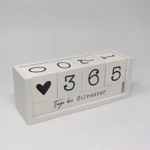 Jahres Countdown Kalender Holz-Tischkalender, Tagezähler