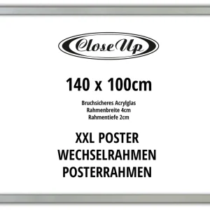 XXL Posterrahmen 100 x 140 cm silber