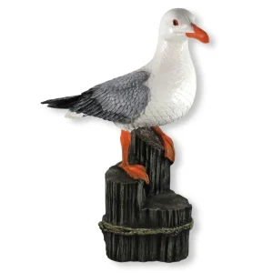 Möwe Dekofigur Möwe auf Poller Deko Möwe auf Poller Maritime Dekoration Gartenfigur Möwe