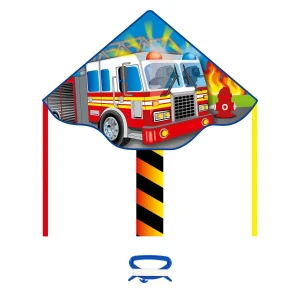 Kinderdrachen Einleiner Drachen HQ Simple Flyer Fire Truck 120 cm Flugdrache