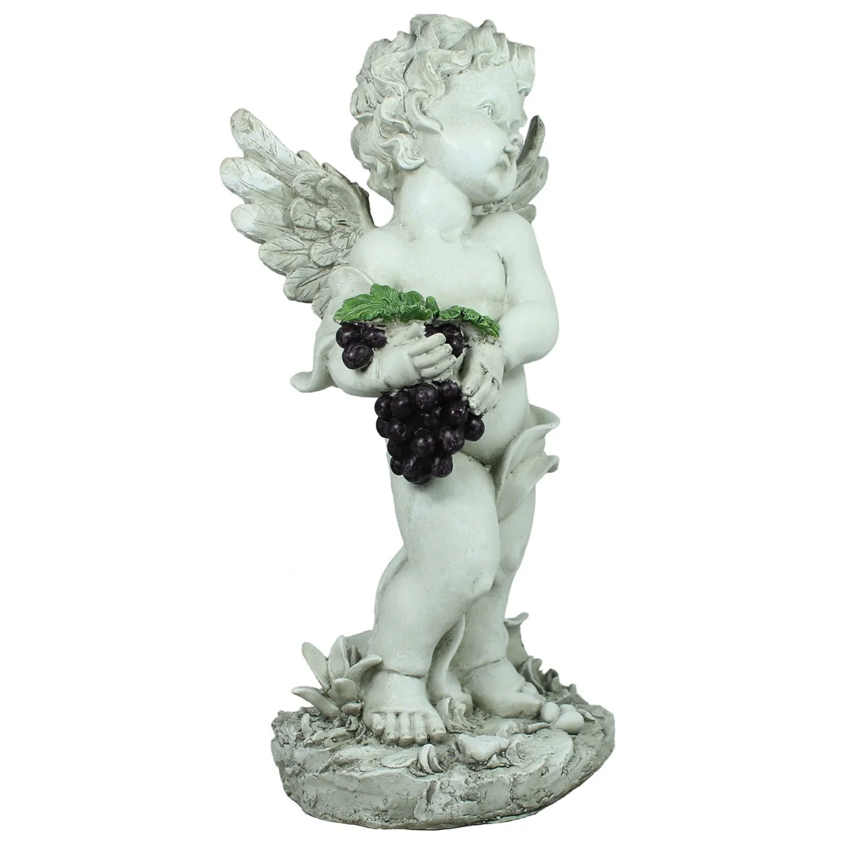 Engel Figur mit schwarzen Trauben 45 cm Gartenfigur Grab Deko Grabfigur – Bild 3