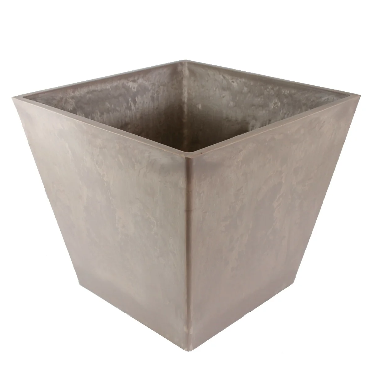Blumentopf eckig 40 x 40 cm Ecostone Pflanzkübel Pflanztöpfe aus Recyclingmaterial Farbe Taupe – Bild 4