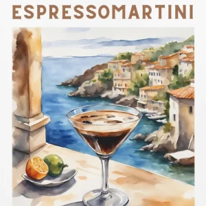 Espresso Martini Poster - Aquarell Style